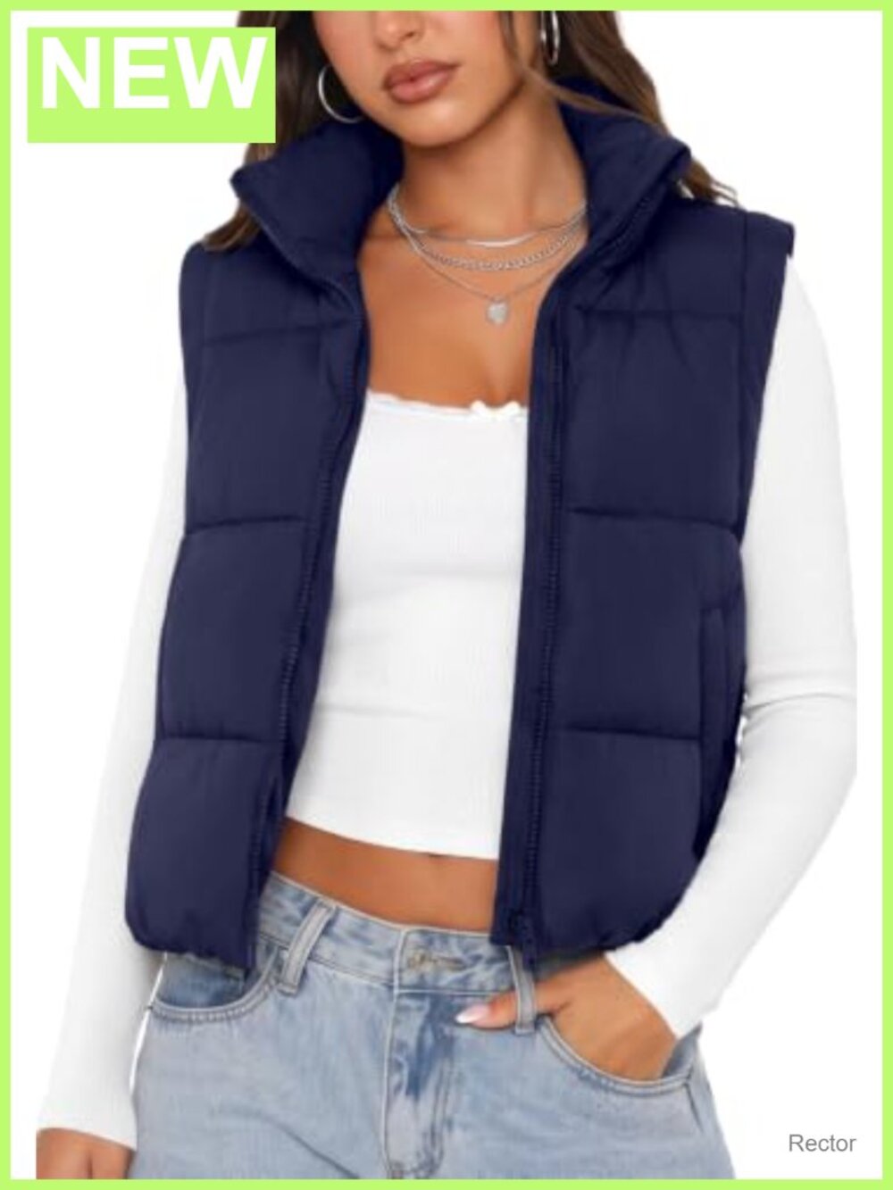 Women's Lightweight Cropped Quilted Puffer Vest Sleeveless Padded Coat